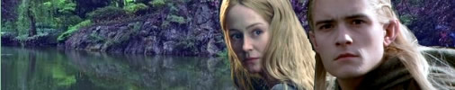 Legolas + Eowyn beside the enchanted river