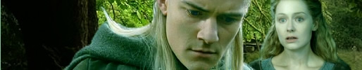 Legolas + Eowyn in his mother's garden