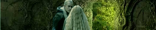 Legolas + Eowyn pass a garden cavern